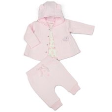 M15952: Baby Girls Quilted 3 Piece Outfit (0-9 Months)